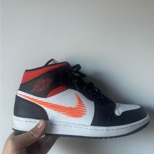 Nike Air Jordan Mid Black White Zigzag swoosh